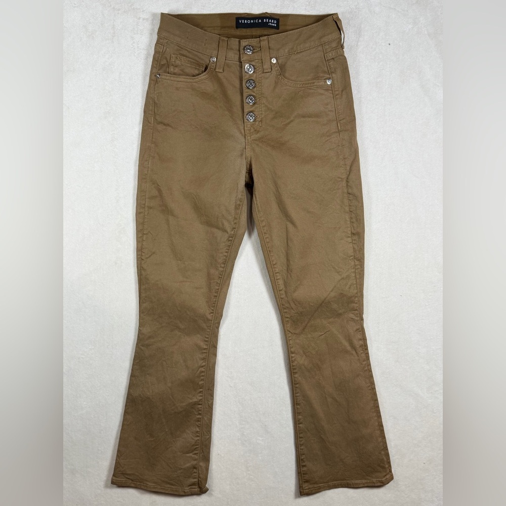 Veronica Beard Size 26 / 2 Carolyn Baby Boot High Rise Tan Flare Jeans